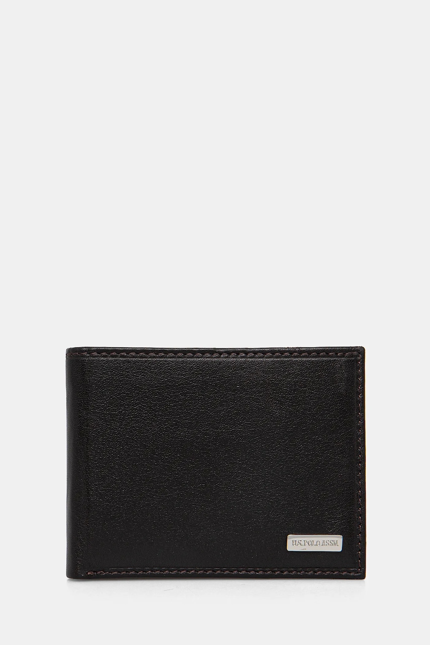 U.S. Polo Assn. portofel de piele Utah barbati, culoarea maro, WEUUA2614MHA