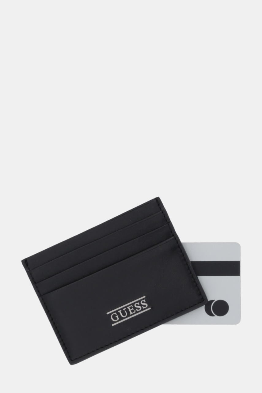 Πορτοφόλι Guess NEW BOSTON χρώμα: μαύρο, SMNEBR LEA25 φωτογραφία