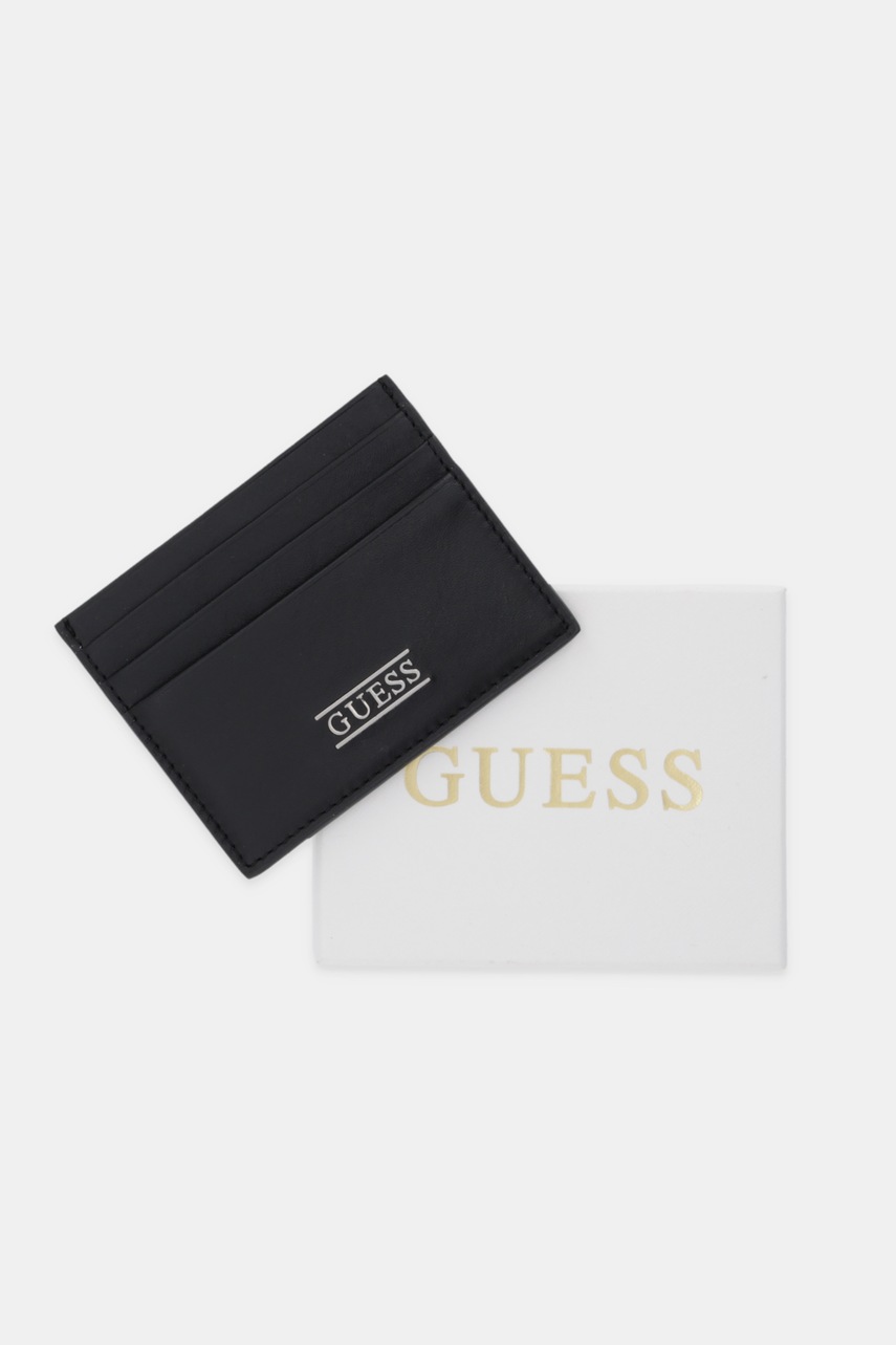 Πορτοφόλι Guess NEW BOSTON χρώμα: μαύρο, SMNEBR LEA25 φωτογραφία