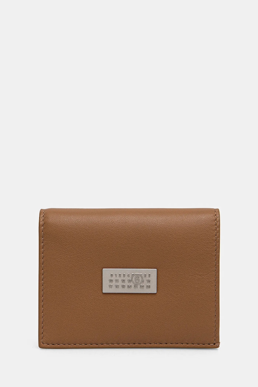 MM6 Maison Margiela portofel de piele culoarea maro, SA5UI0015.P7258
