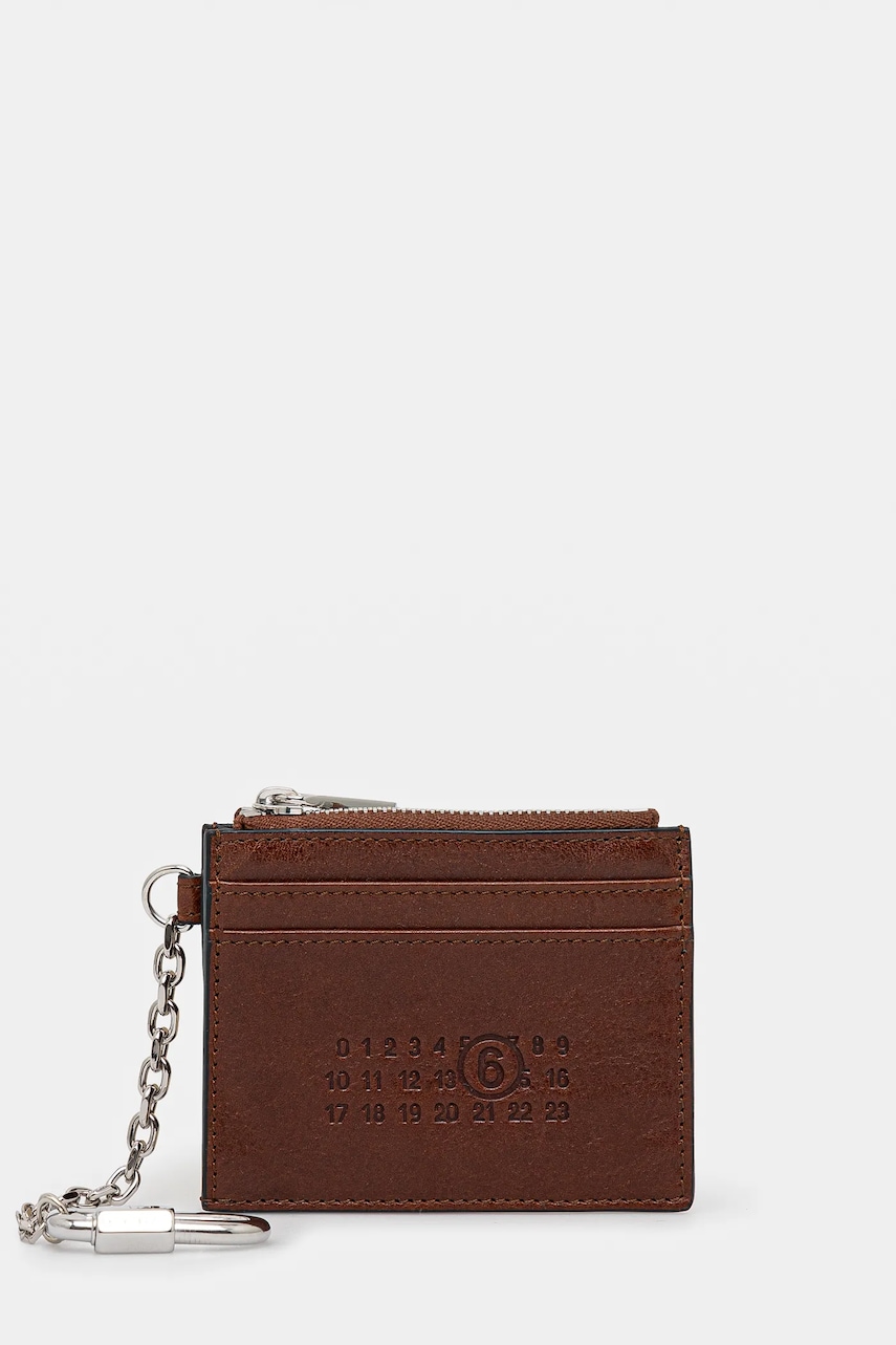MM6 Maison Margiela portofel de piele culoarea maro, SA5UI0021.P7253 MM6 Maison Margiela portofel de piele culoarea maro, SA5UI0021.P7253