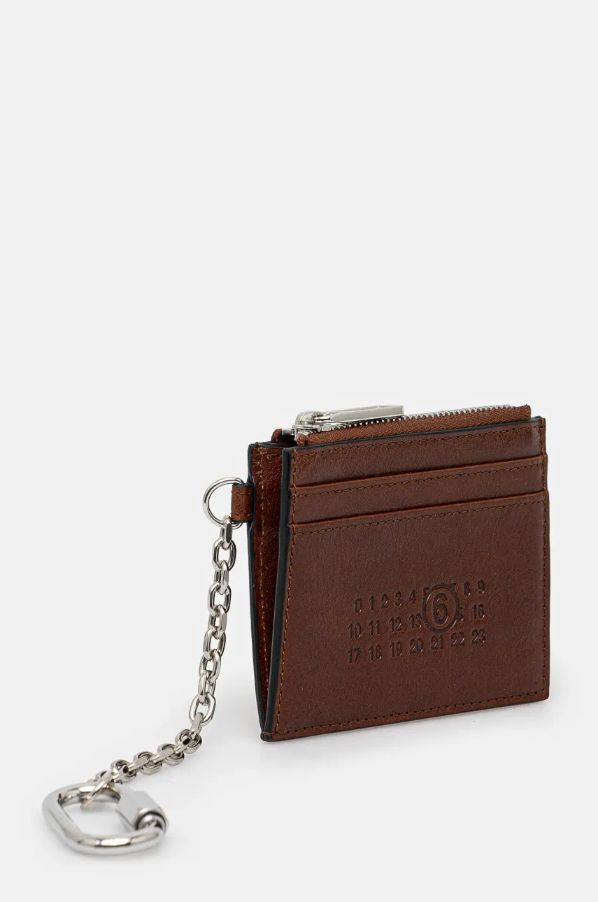 Кожаный кошелек MM6 Maison Margiela цвет коричневый SA5UI0021.P7253 Кожаный кошелек MM6 Maison Margiela цвет коричневый SA5UI0021.P7253