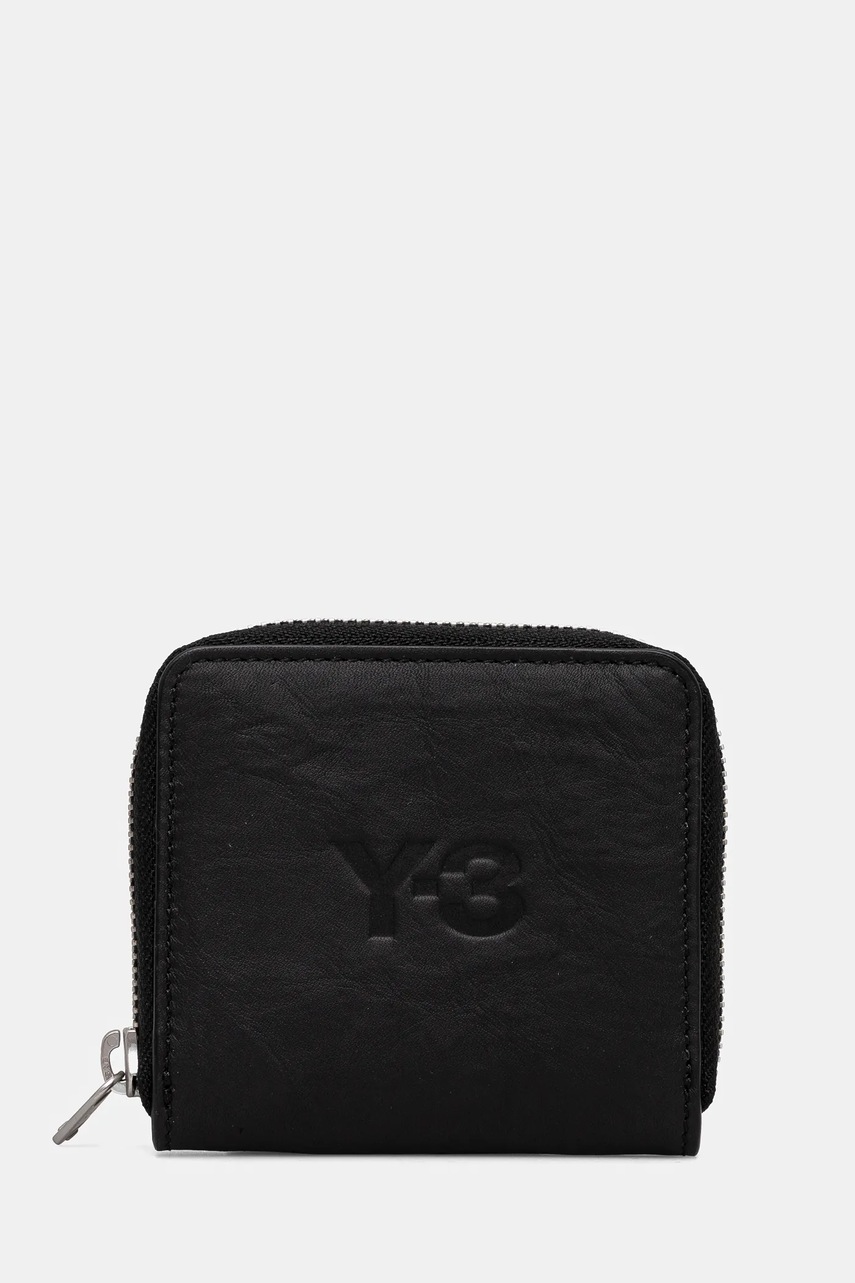 Y-3 portofel de piele Crinkle Leather Wallet