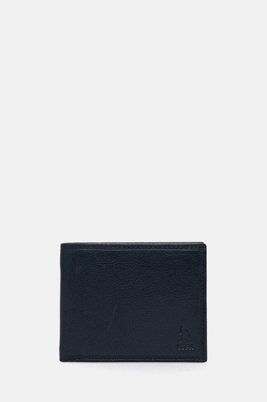 U.S. Polo Assn. portofel de piele West culoarea albastru marin, AEUZ22536MHA