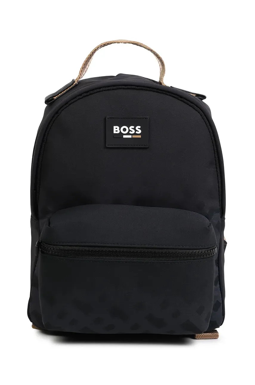 BOSS ghiozdan copii culoarea negru, mic, cu imprimeu, J51707