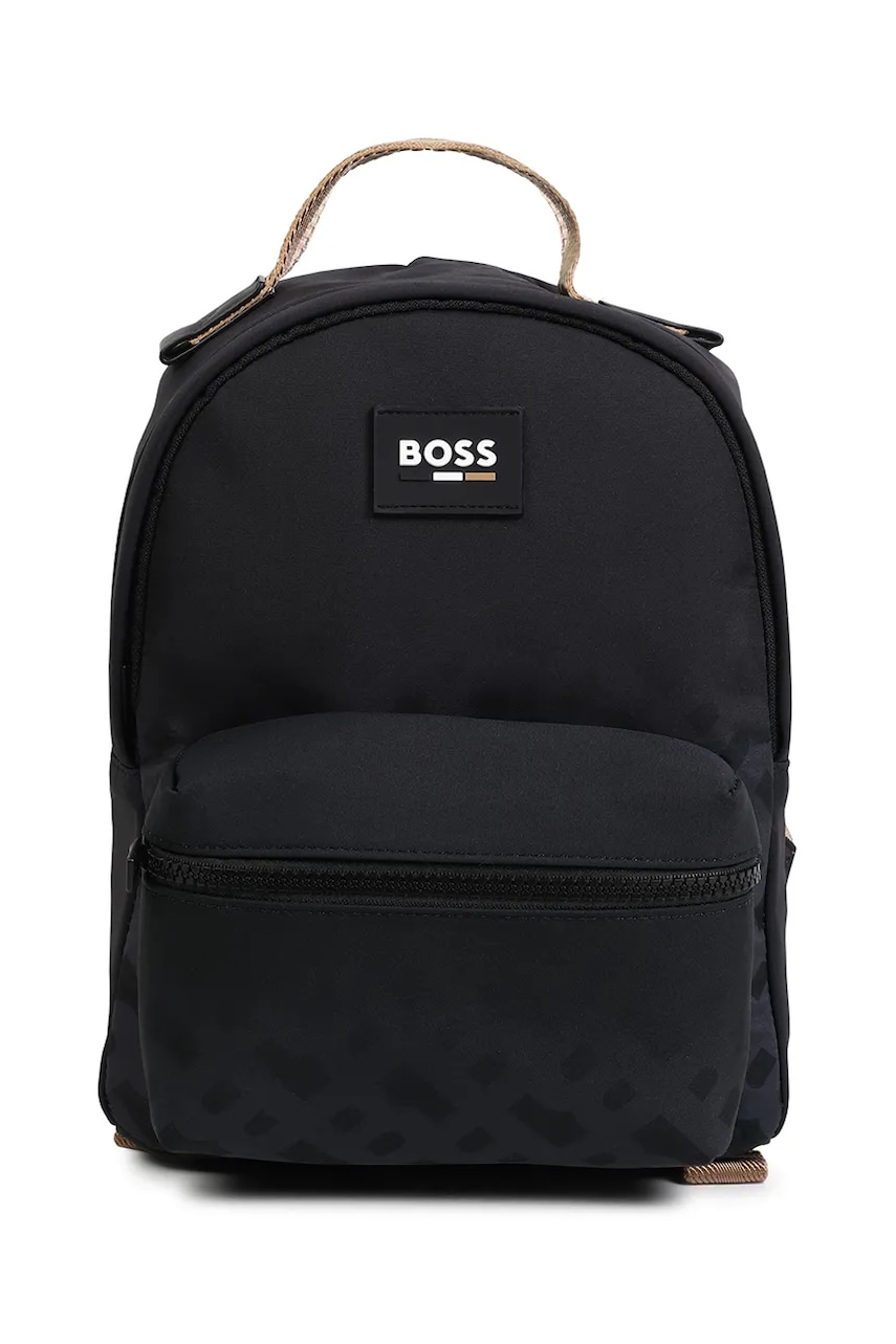BOSS ghiozdan copii culoarea negru, mic, cu imprimeu, J51707
