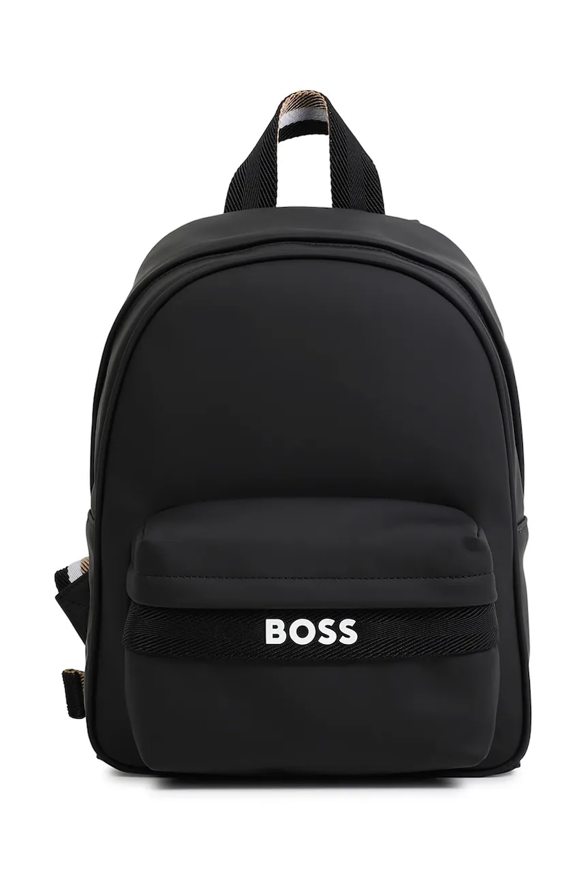BOSS ghiozdan copii culoarea negru, mic, cu imprimeu, J51713 BOSS ghiozdan copii culoarea negru, mic, cu imprimeu, J51713