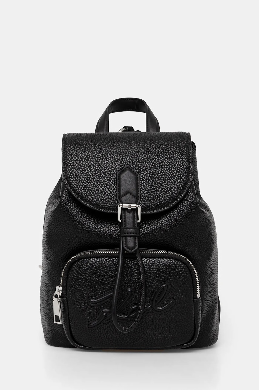 Karl Lagerfeld rucsac femei, culoarea negru, mic, neted, A1W30147 Karl Lagerfeld rucsac femei, culoarea negru, mic, neted, A1W30147
