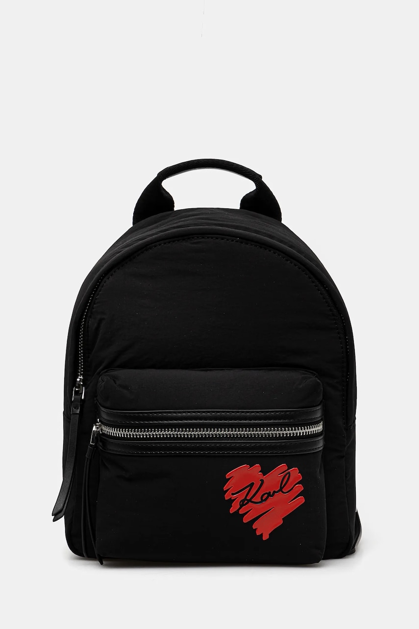 Karl Lagerfeld rucsac femei, culoarea negru, mic, neted, A1W30425 Karl Lagerfeld rucsac femei, culoarea negru, mic, neted, A1W30425