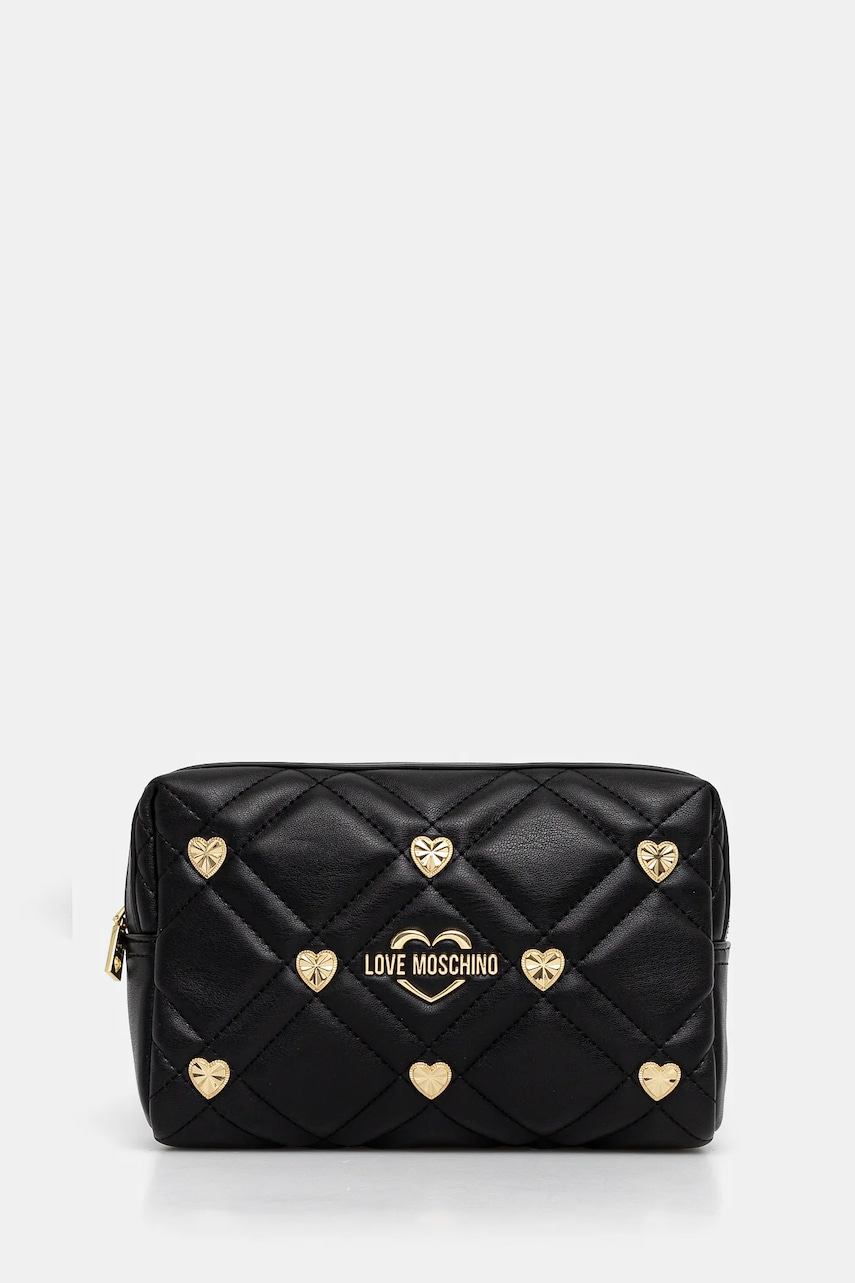 Love Moschino rucsac femei, culoarea negru, mic, cu imprimeu, JC4197PP1