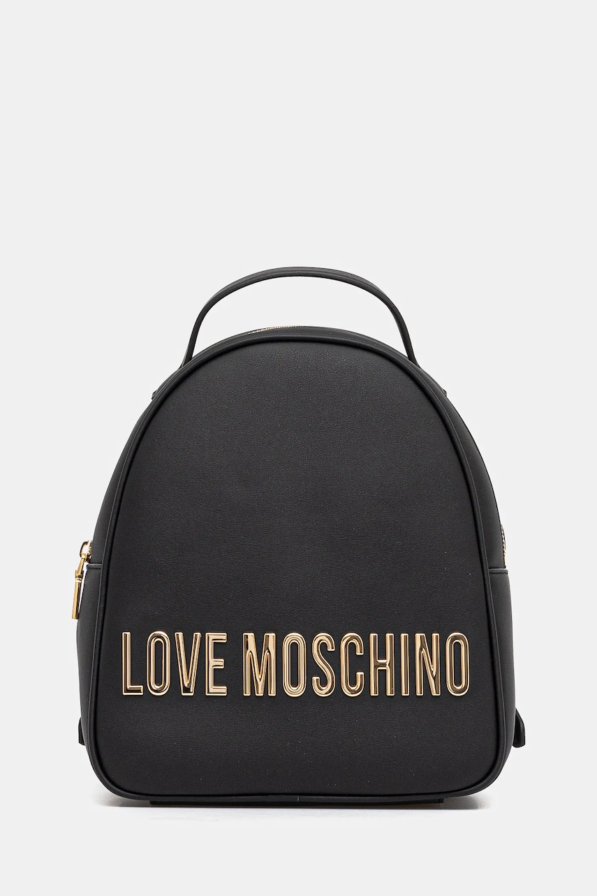Love Moschino rucsac femei, culoarea negru, mic, cu imprimeu, JC4197PP1