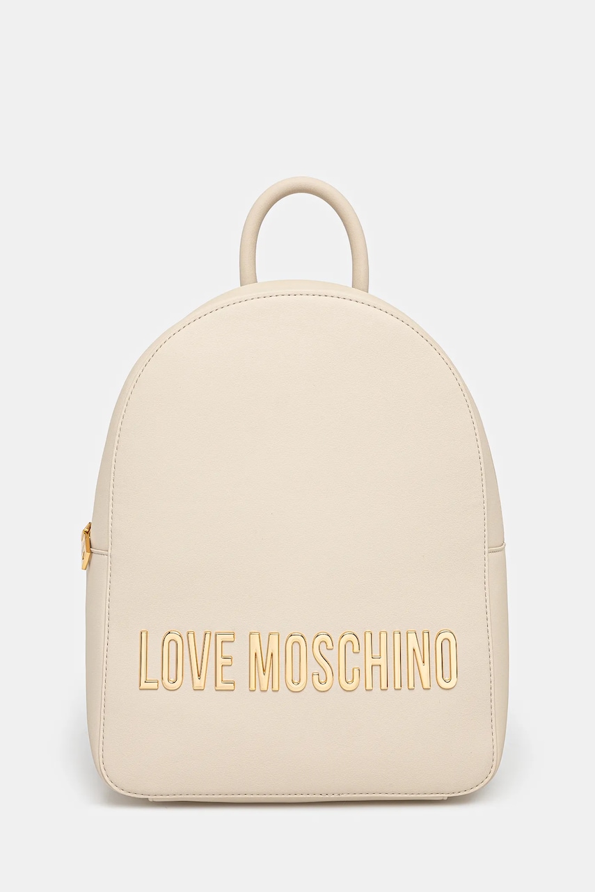 Love Moschino rucsac femei, culoarea bej, mare, cu imprimeu, JC4193PP1