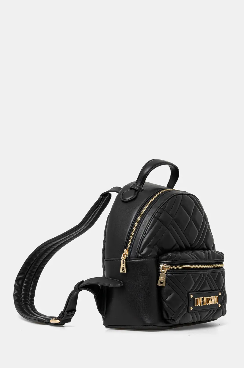 Рюкзак Love Moschino женский цвет чёрный маленький с аппликацией JC4148PP1 Рюкзак Love Moschino женский цвет чёрный маленький с аппликацией JC4148PP1