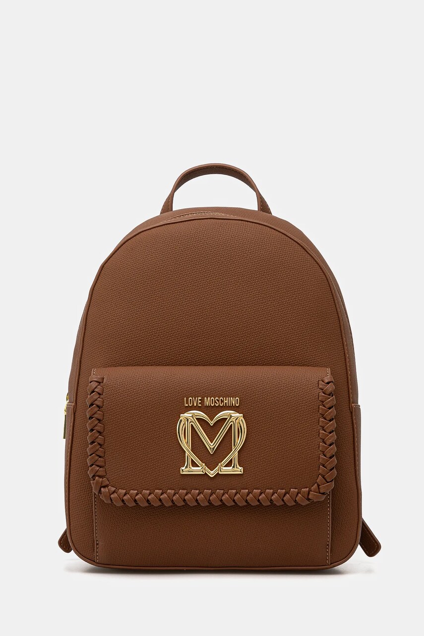 

Раница Love Moschino в кафяво малък размер с апликация JC4129PP1, Кафяв