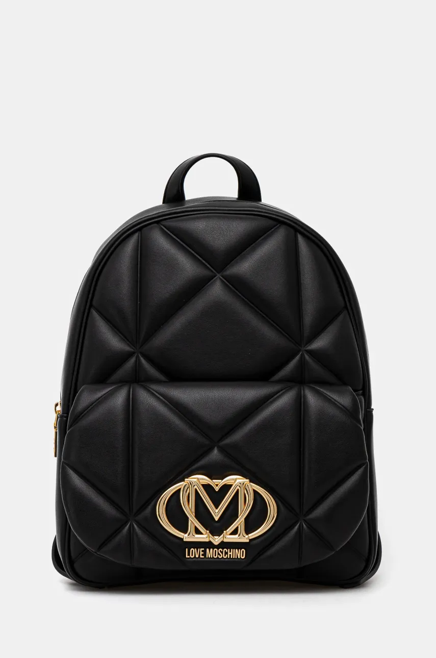 Love Moschino rucsac femei, culoarea negru, mic, neted, JC4037PP1