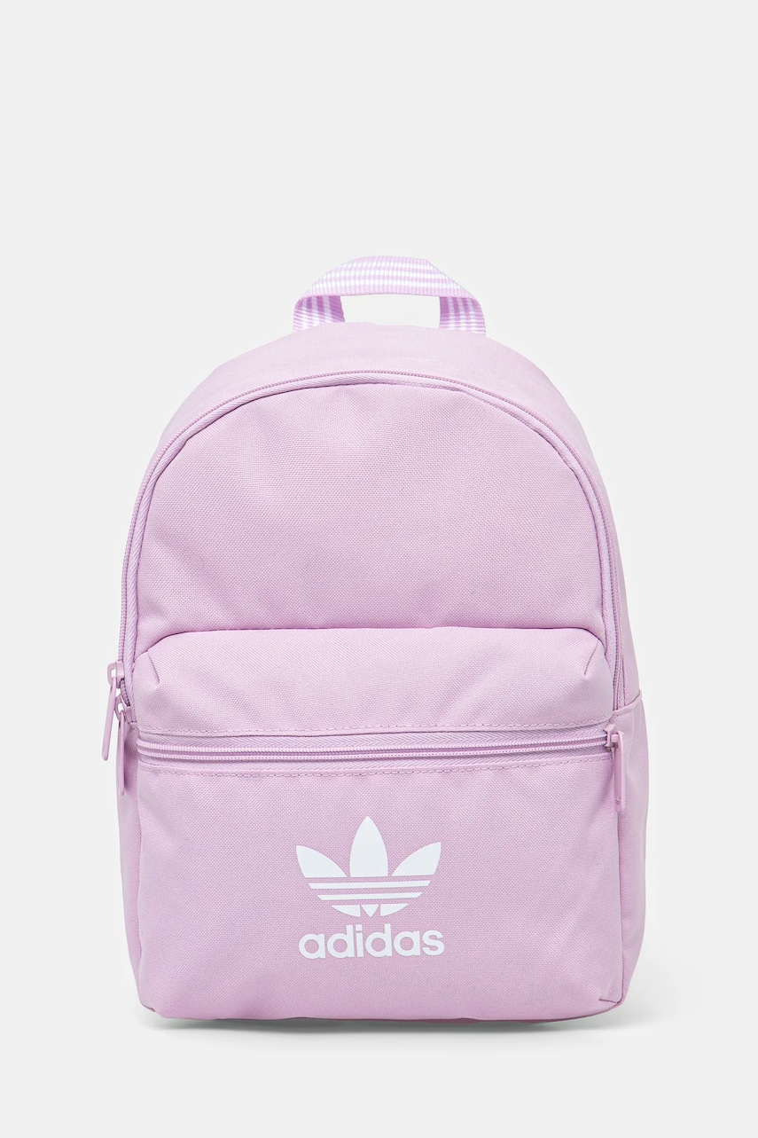 adidas Originals rucsac Adicolor femei, culoarea violet, mic, cu imprimeu, JI9439 adidas Originals rucsac Adicolor femei, culoarea violet, mic, cu imprimeu, JI9439