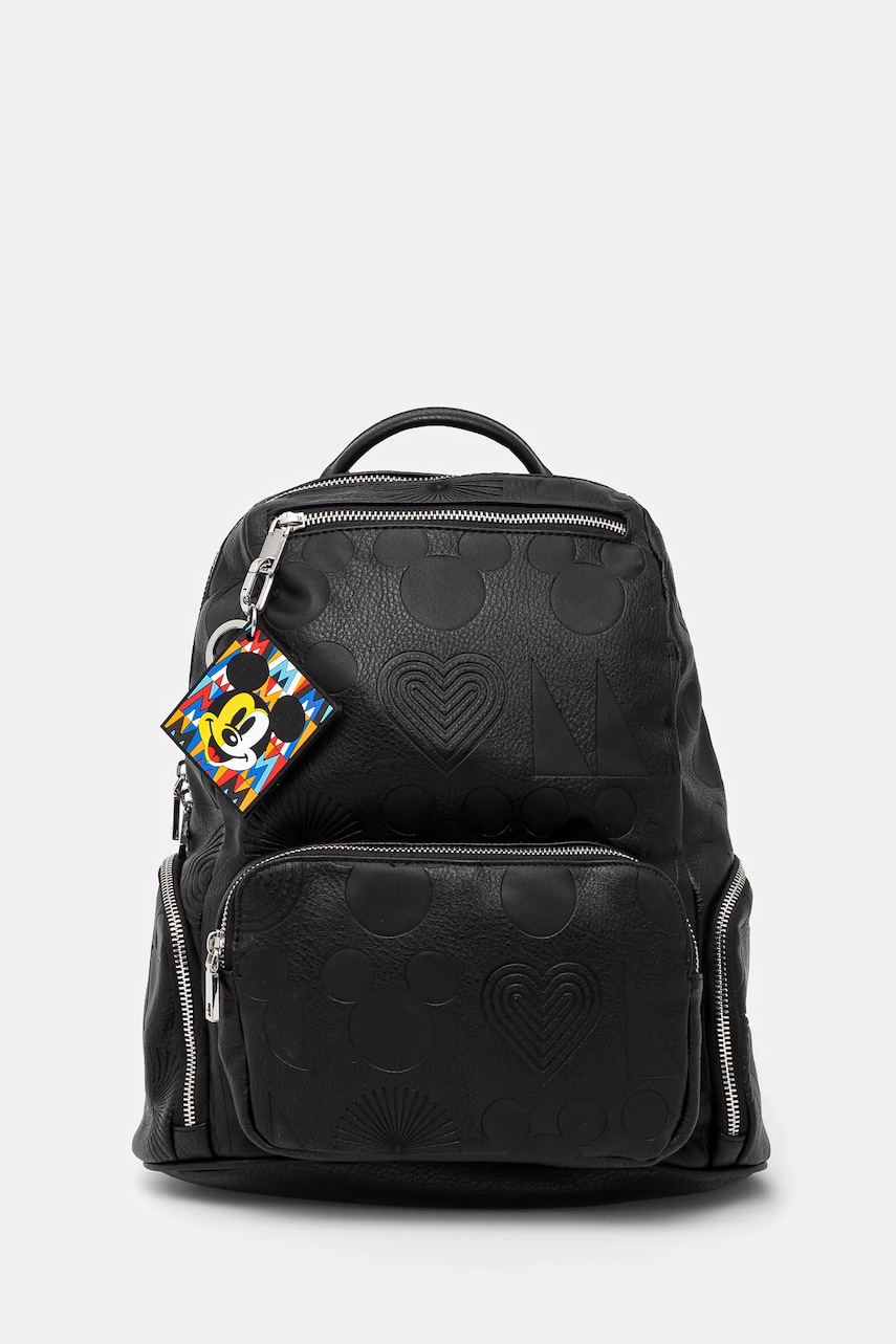 Desigual rucsac ALL MICKEY CHESTER femei, culoarea negru, mic, 25SAKP04 Desigual rucsac ALL MICKEY CHESTER femei, culoarea negru, mic, 25SAKP04