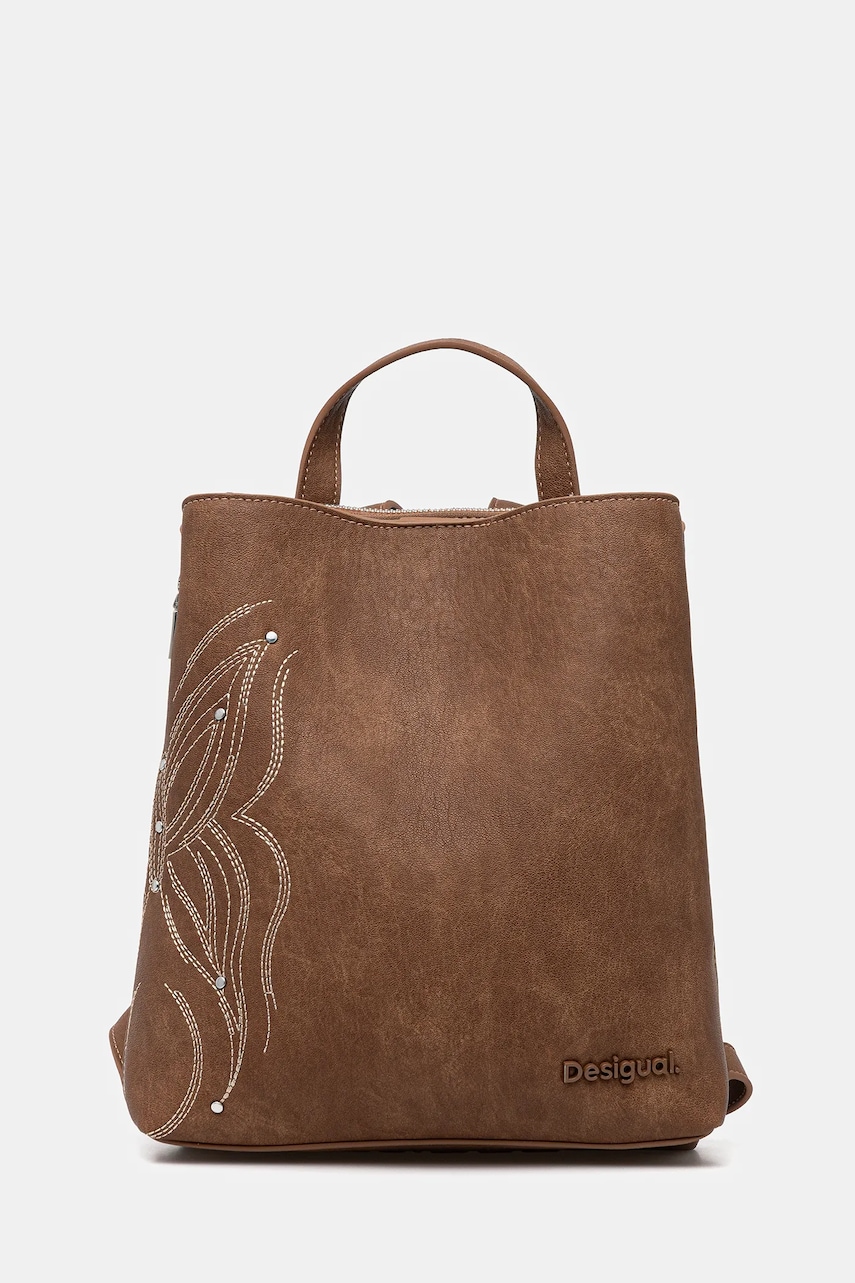 Desigual rucsac GOODALL SAND SUMY MI culoarea maro, mic, 25SAKP07