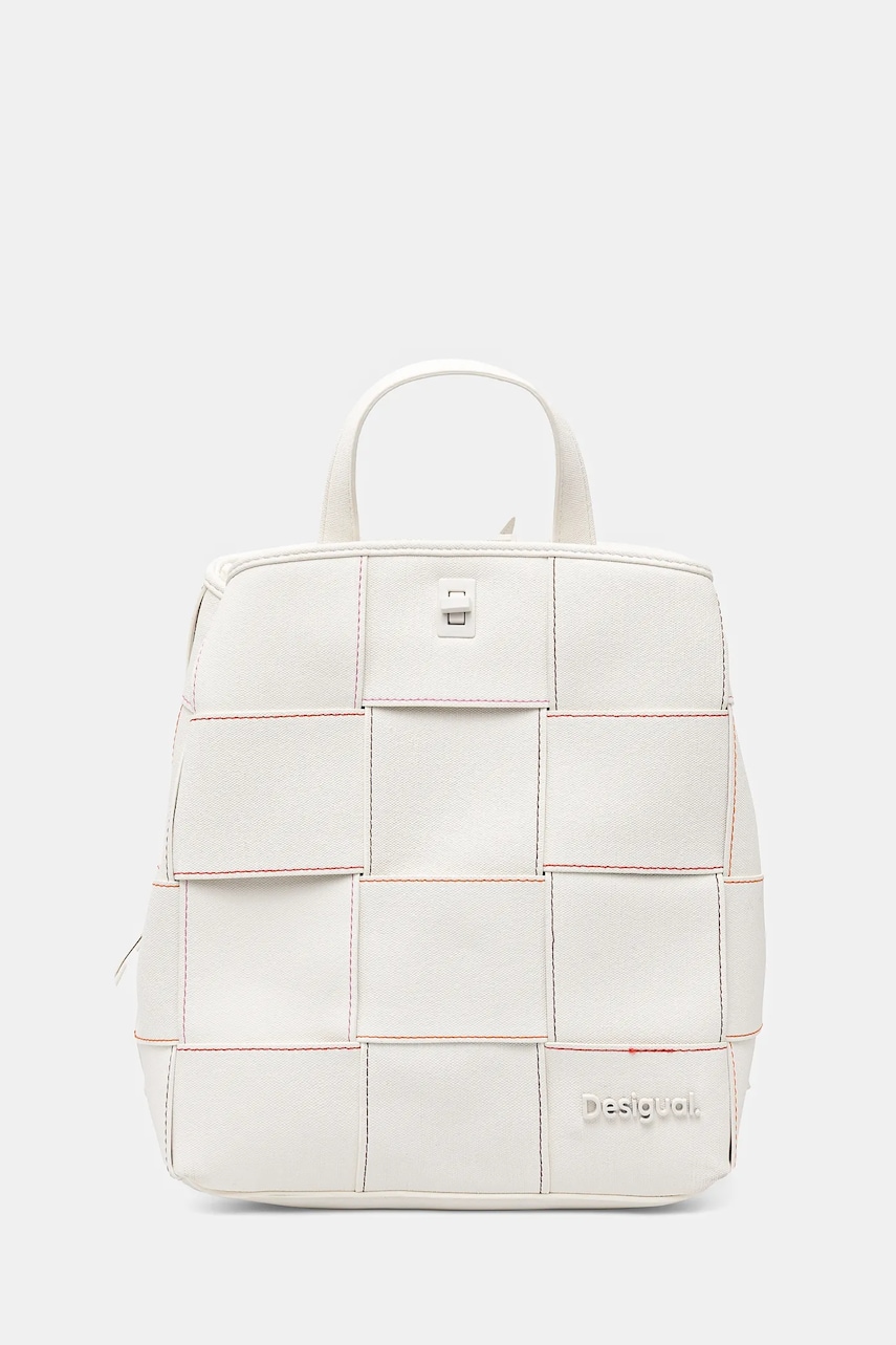 Desigual rucsac YOKO BLANCO SUMY MIN femei, culoarea alb, mic, neted, 25SAKP34 Desigual rucsac YOKO BLANCO SUMY MIN femei, culoarea alb, mic, neted, 25SAKP34