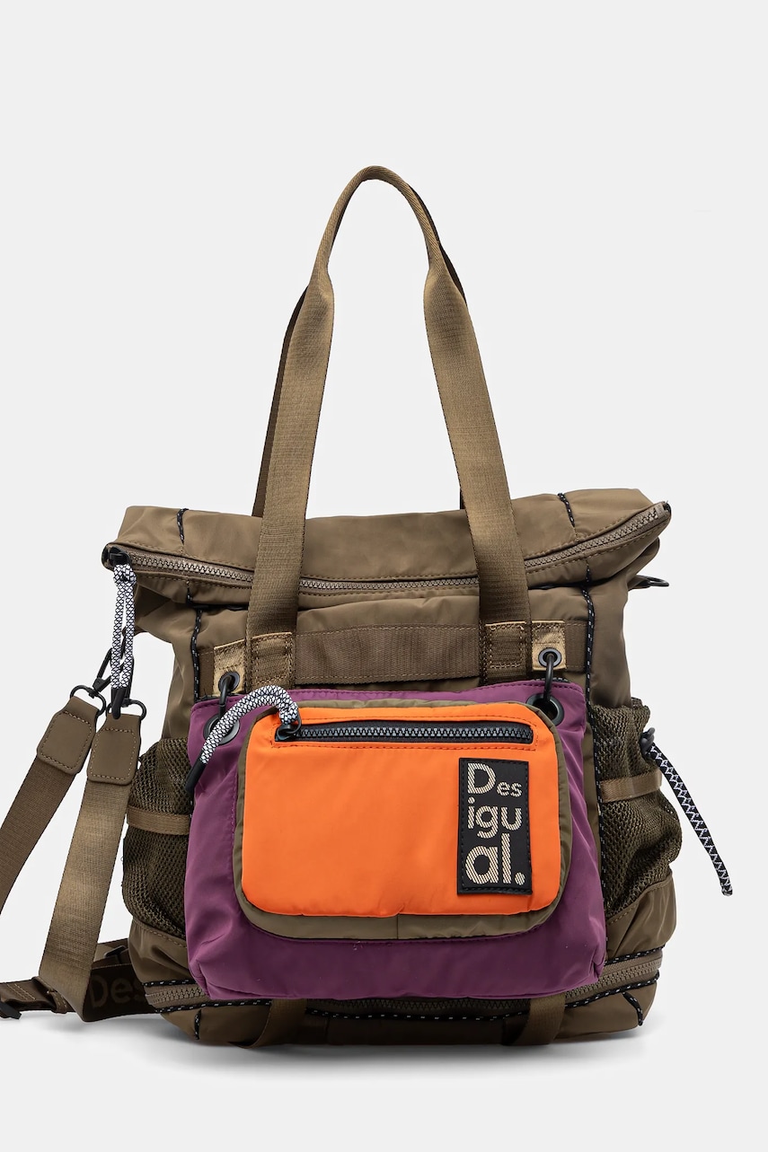Desigual rucsac MODULARIS ORIGINALE femei, culoarea verde, mare, neted, 25SAKY11 Desigual rucsac MODULARIS ORIGINALE femei, culoarea verde, mare, neted, 25SAKY11