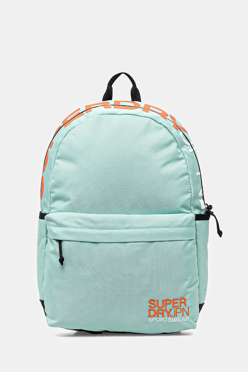 Superdry rucsac femei, culoarea turcoaz, mare, neted, W9110397A-2MD Superdry rucsac femei, culoarea turcoaz, mare, neted, W9110397A-2MD
