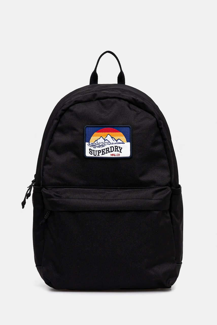 Superdry rucsac femei, culoarea negru, mare, cu imprimeu, Y9110273A-02A Superdry rucsac femei, culoarea negru, mare, cu imprimeu, Y9110273A-02A