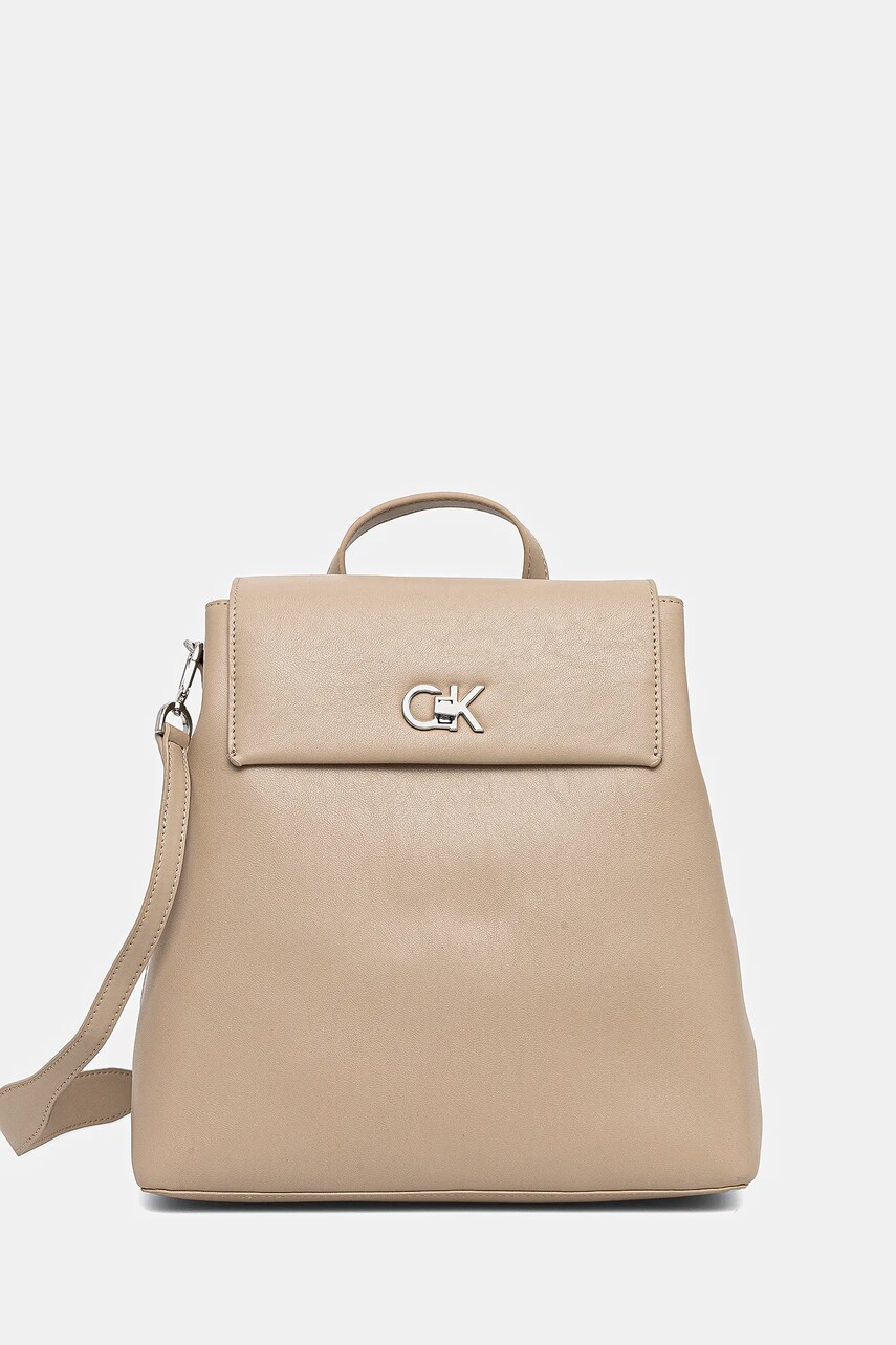 Levně Batoh Calvin Klein dámský, béžová barva, velký, hladký, K60K613038