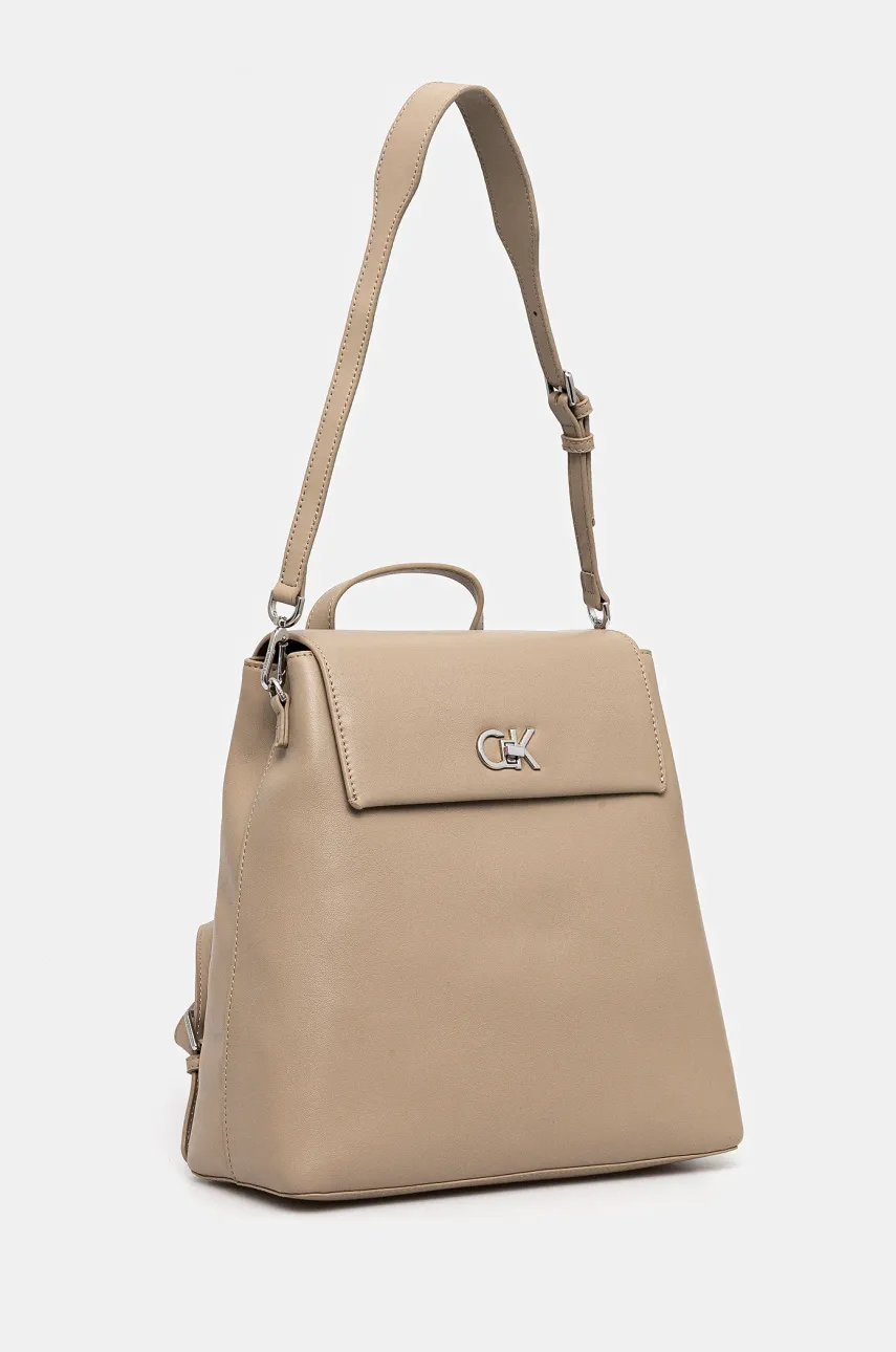 Рюкзак Calvin Klein женский цвет бежевый большой однотонный K60K613038 Рюкзак Calvin Klein женский цвет бежевый большой однотонный K60K613038