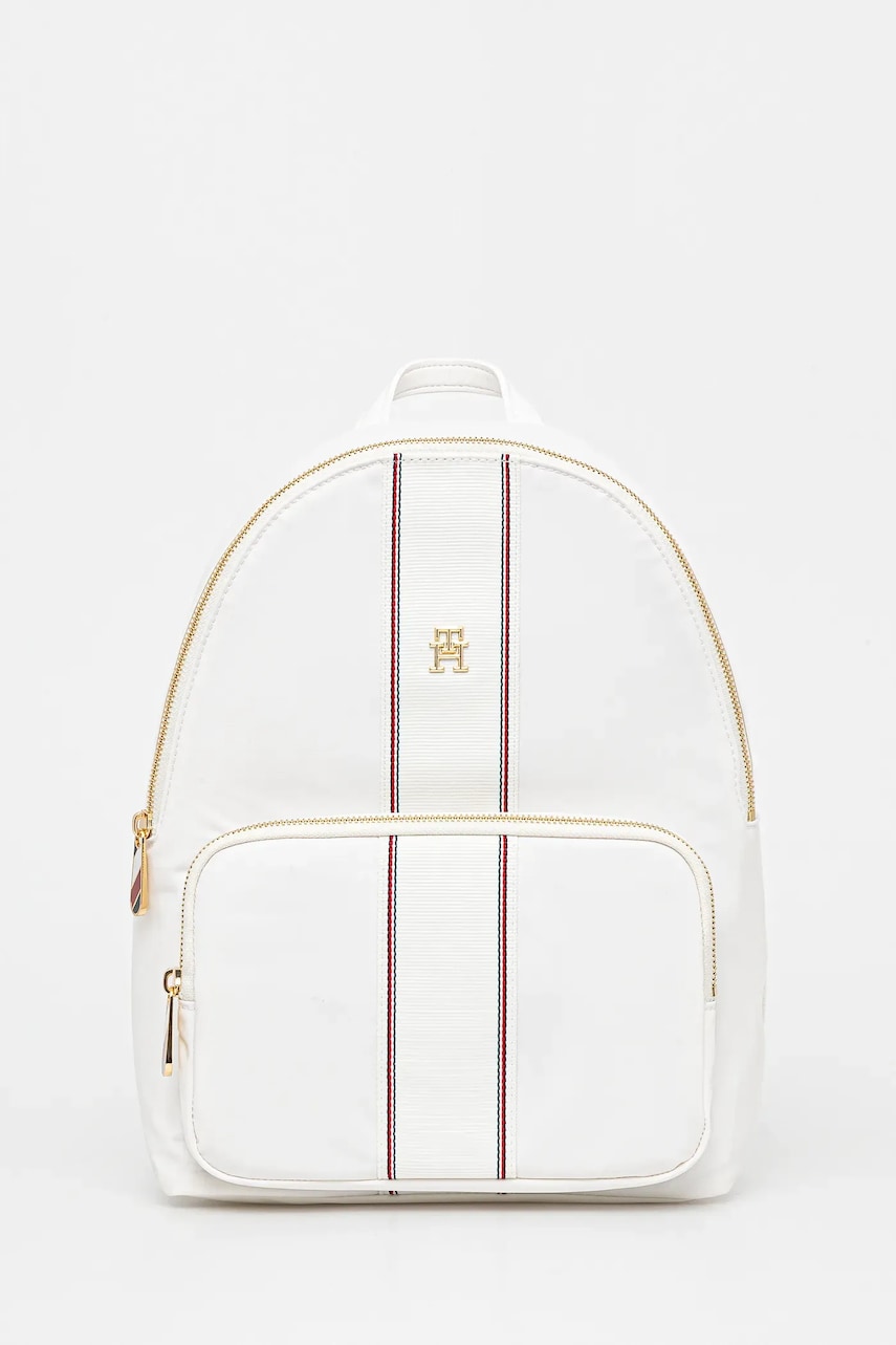 Levně Batoh Tommy Hilfiger dámský, bílá barva, velký, vzorovaný, AW0AW17162