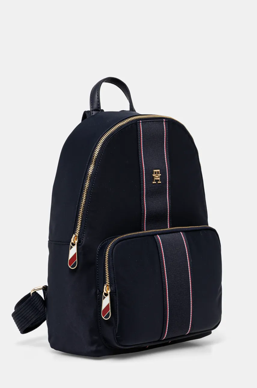 Рюкзак Tommy Hilfiger женский цвет синий большой узорный AW0AW17162 Рюкзак Tommy Hilfiger женский цвет синий большой узорный AW0AW17162