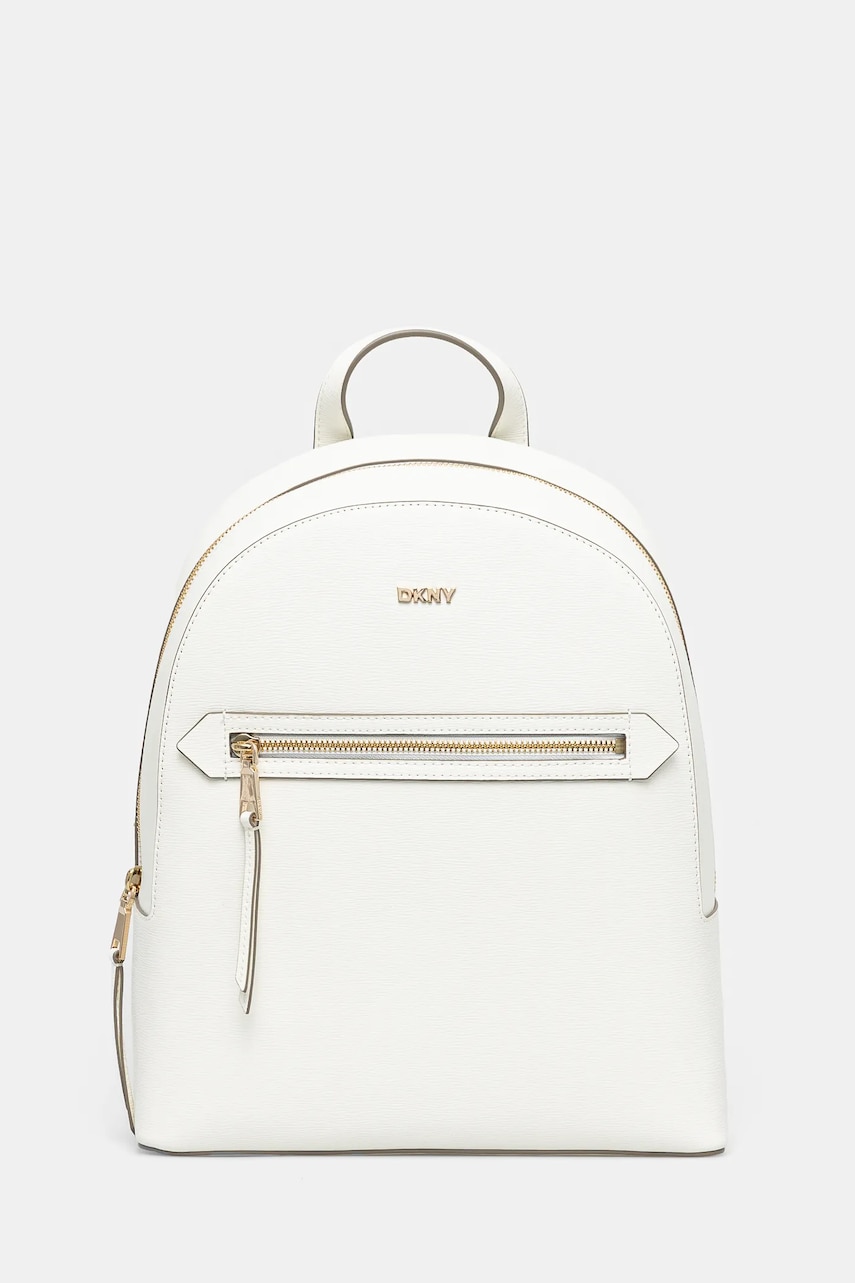 Dkny ghiozdan de piele femei, culoarea alb, mic, neted, R51K3J33
