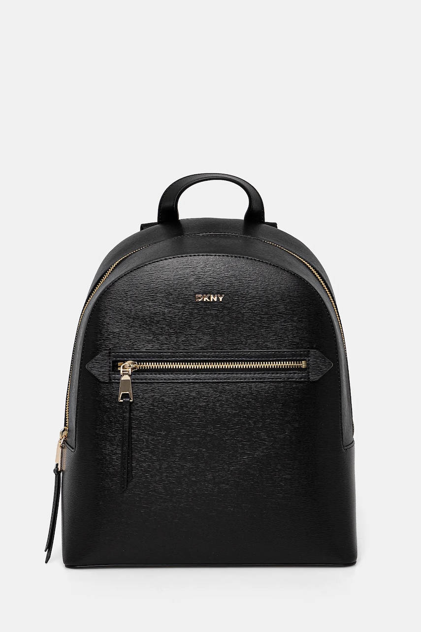 Dkny ghiozdan de piele femei, culoarea negru, mic, neted, R51K3J33