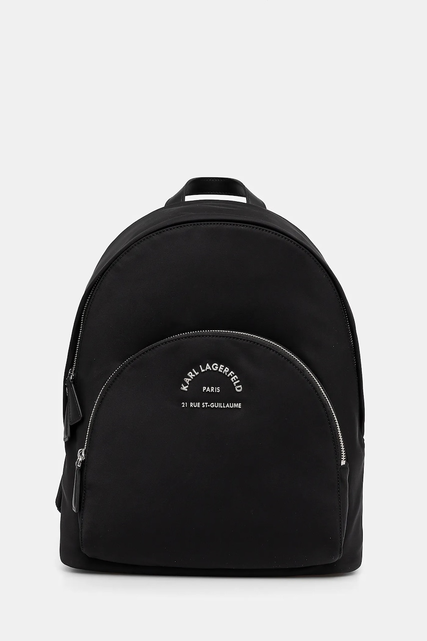 Karl Lagerfeld rucsac femei, culoarea negru, mare, neted, A2W30084 Karl Lagerfeld rucsac femei, culoarea negru, mare, neted, A2W30084
