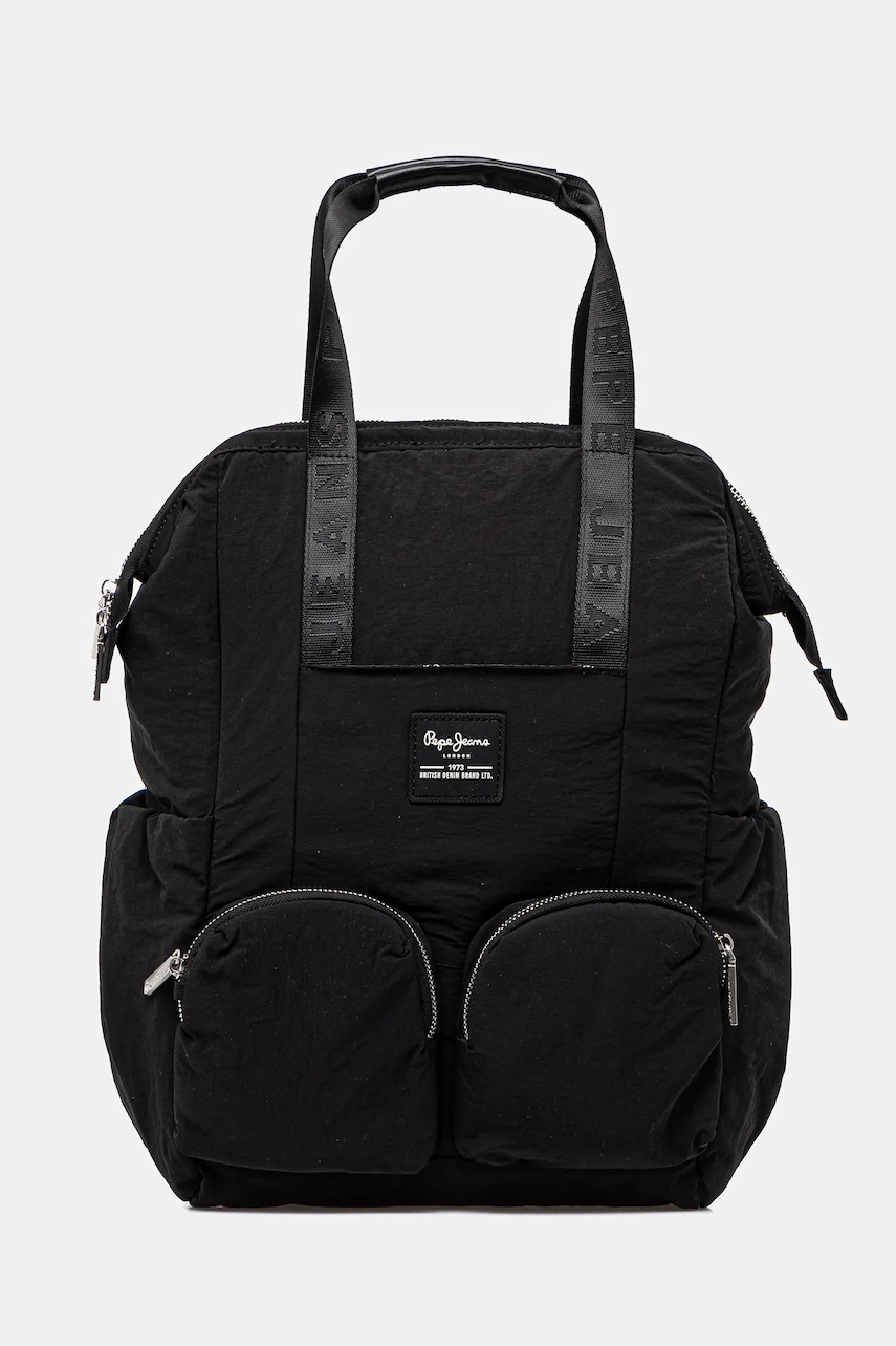 Pepe Jeans rucsac WHITNEY BLOSSOM femei, culoarea negru, mare, neted, PL031649