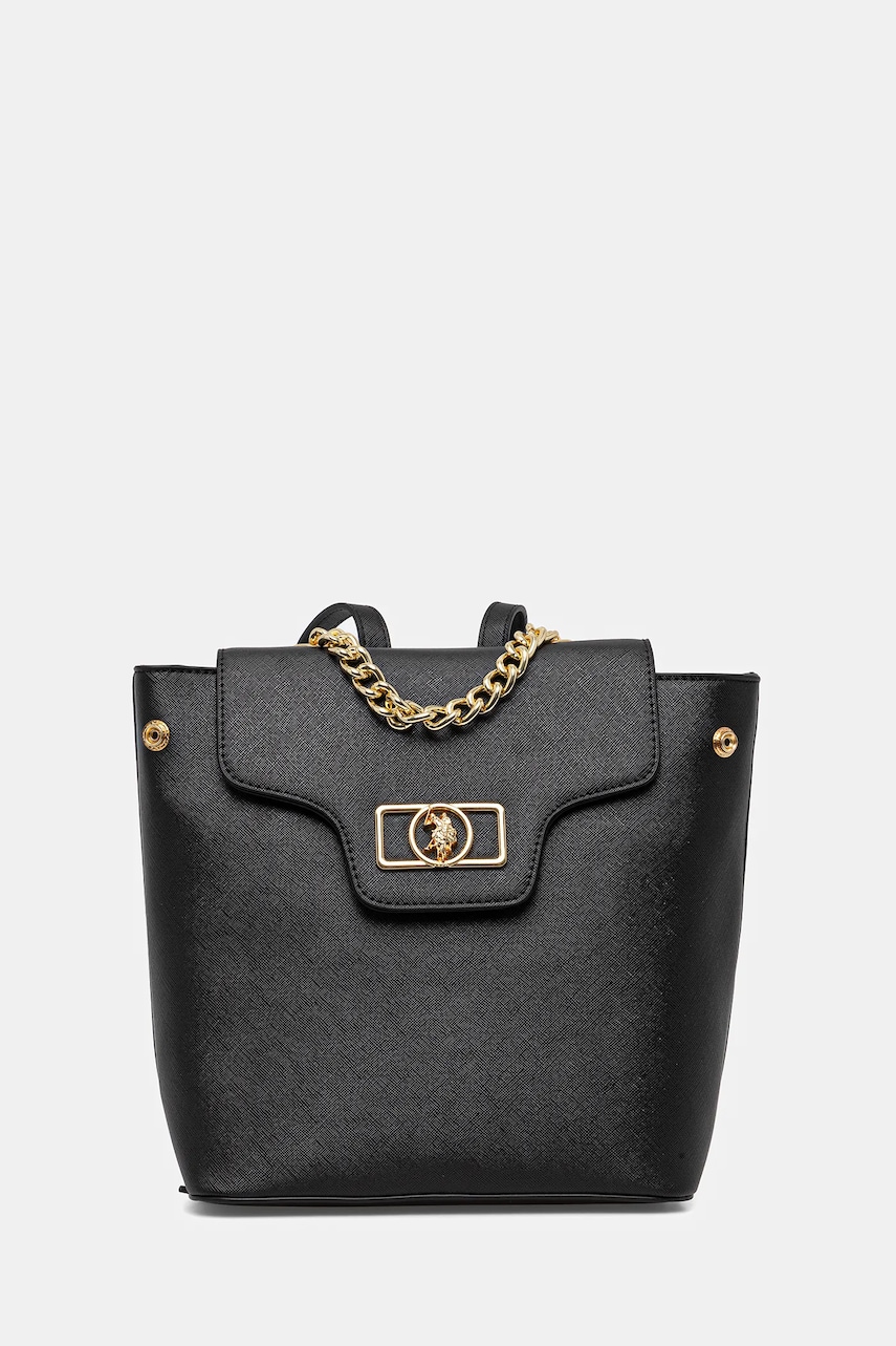 U.S. Polo Assn. rucsac Jones femei, culoarea negru, mic, uni, BEUJ88681WVP