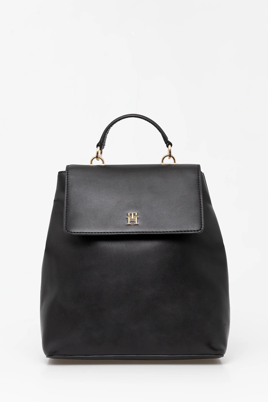 Levně Batoh Tommy Hilfiger dámský, černá barva, malý, hladký