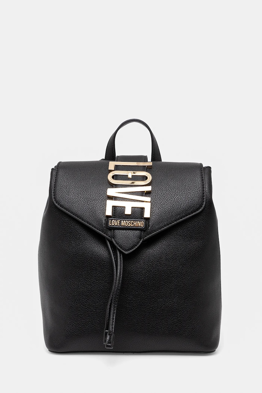 Love Moschino rucsac femei, culoarea negru, mic, neted, JC4229PP0MKC0000