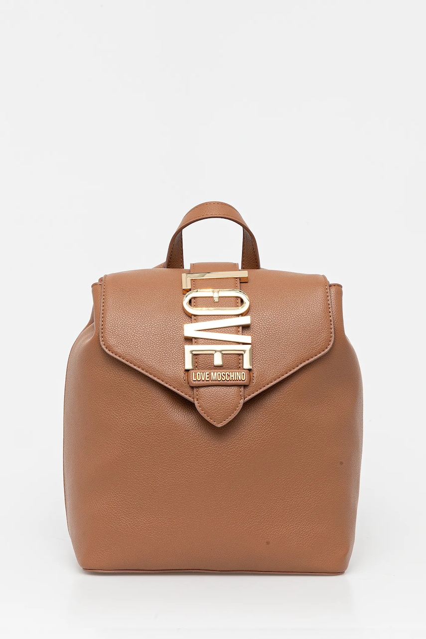 Love Moschino rucsac culoarea maro, mare, uni, JC4229PP0MKC0201