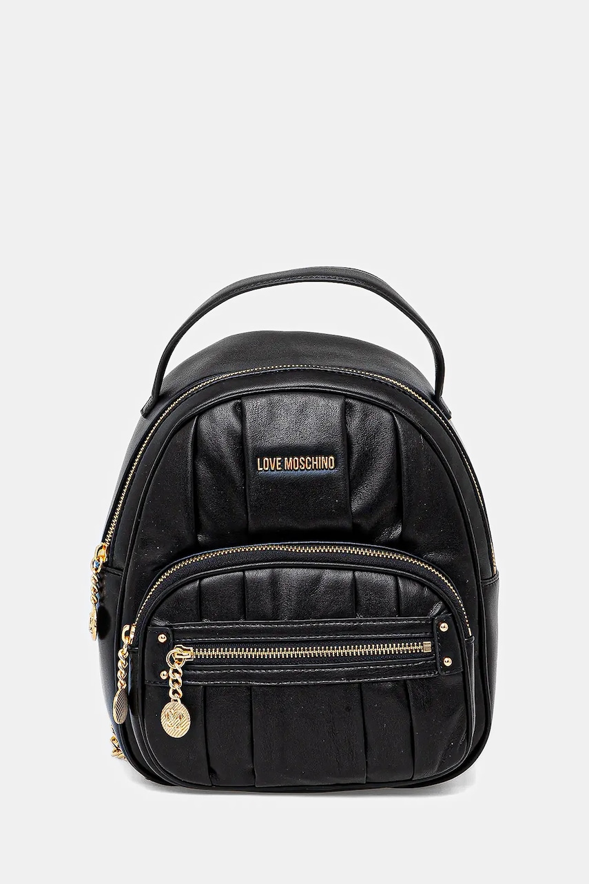 Love Moschino rucsac culoarea negru, mic, cu imprimeu, JC4216PP0MKB0000