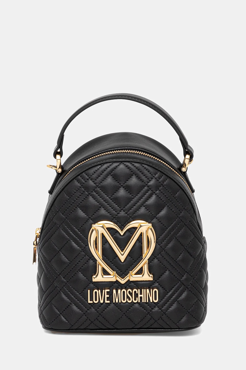 Love Moschino rucsac culoarea negru, mic, cu imprimeu, JC4304PP0MK1200A