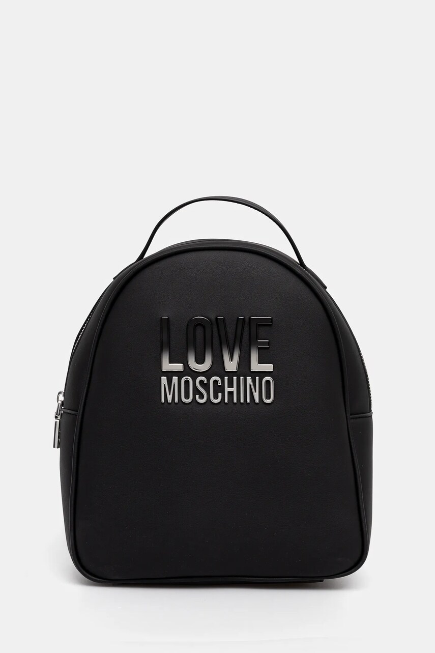Love Moschino rucsac femei, culoarea negru, mic, uni, JC4258PP0MKD000B