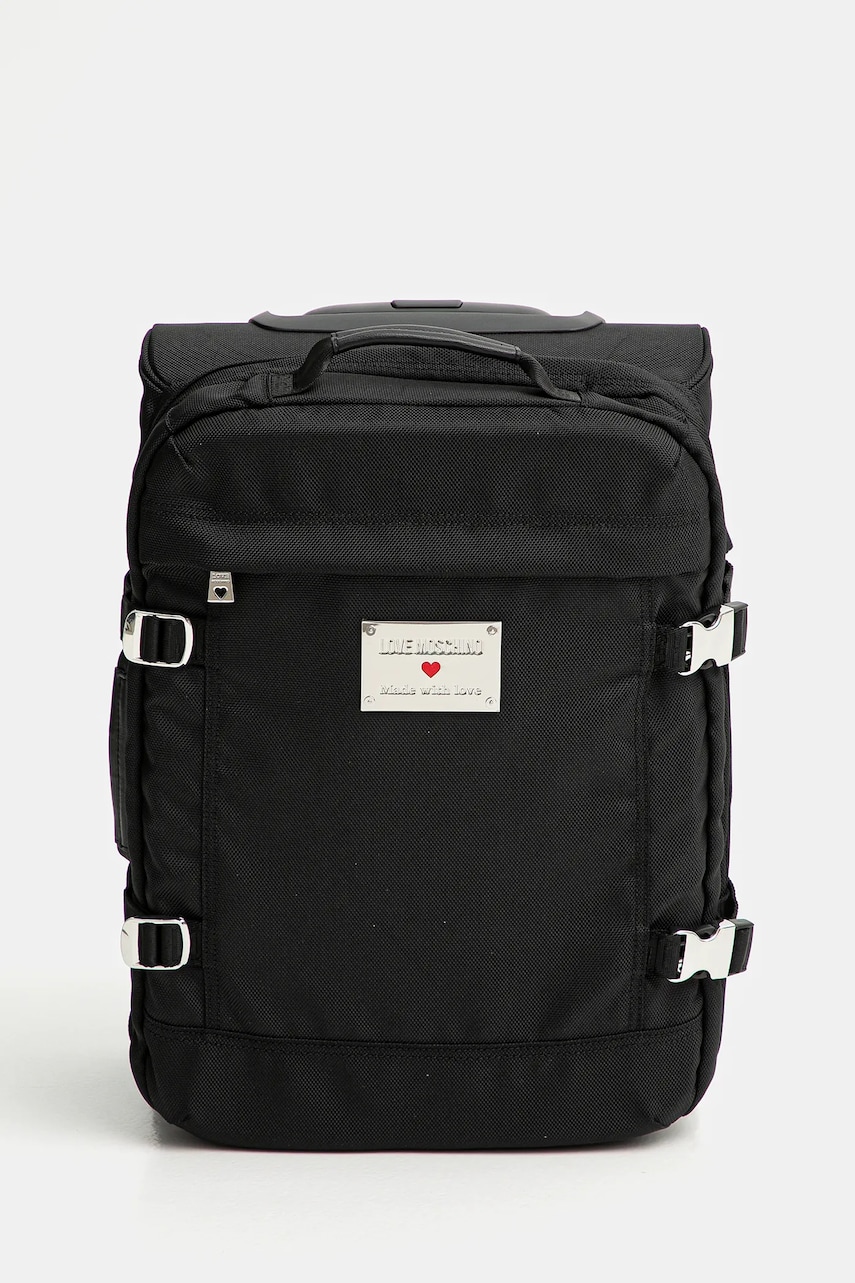 Love Moschino valiză culoarea negru, JC5110PP0MLN100A