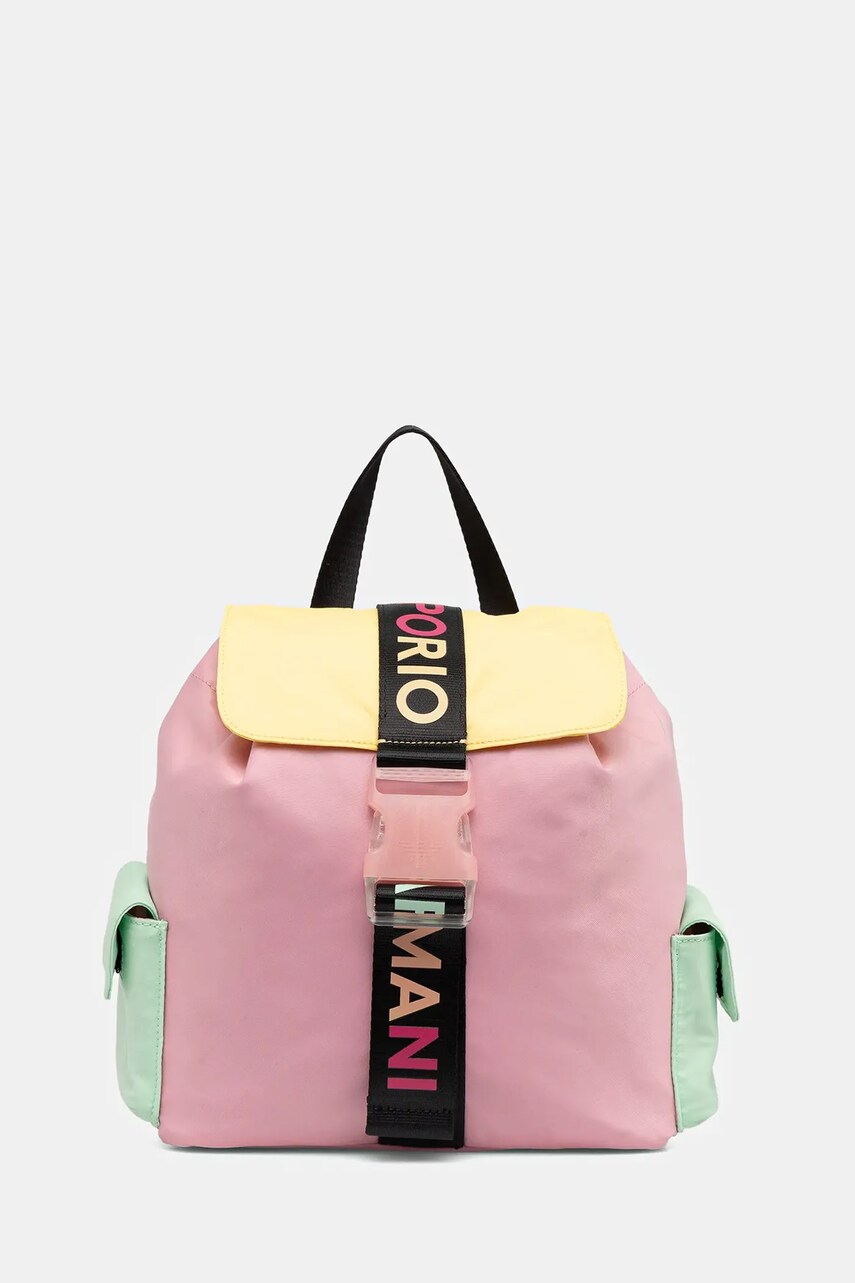 Emporio Armani rucsac culoarea roz, mic, cu imprimeu, EG000248 AF16271