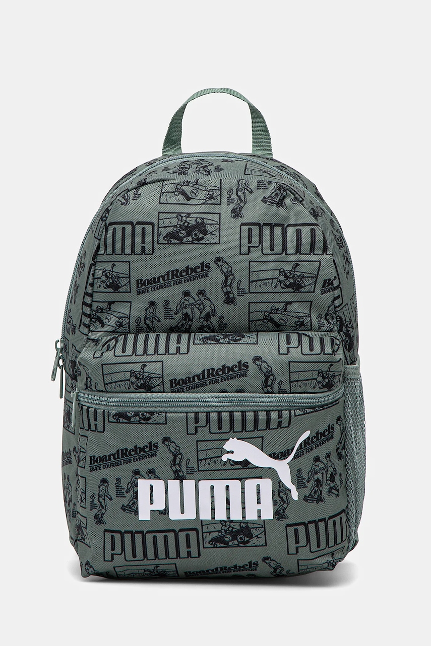 Puma ghiozdan copii PHASE AOP Small Backpack culoarea verde, mic, modelator, 091324