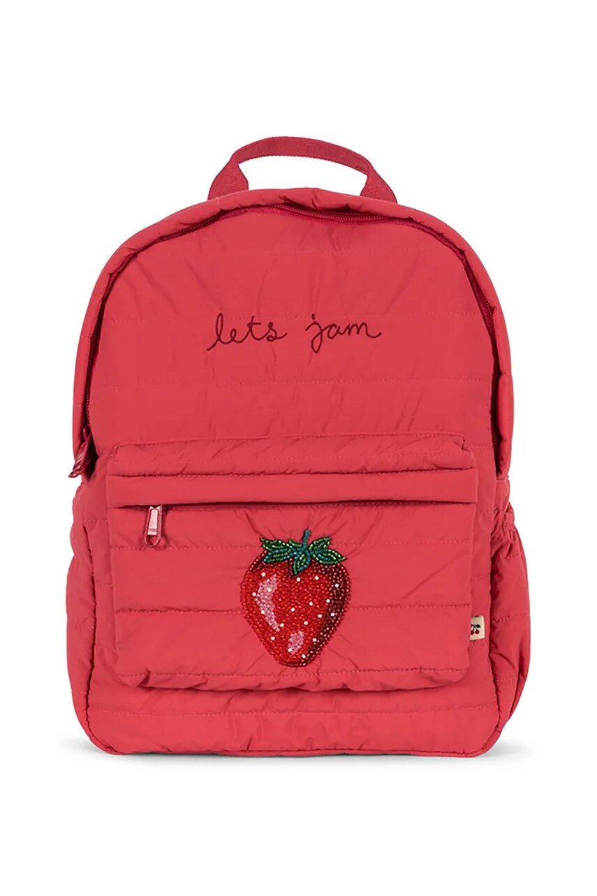 Konges Sløjd rucsac JUNO SPARKLE BACKPACK culoarea rosu, mare, cu imprimeu, KS102894