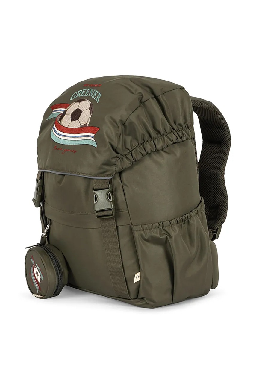 Детский рюкзак Konges Sløjd CLOVER SCHOOLBAG цвет зелёный большой с принтом KS102991 Детский рюкзак Konges Sløjd CLOVER SCHOOLBAG цвет зелёный большой с принтом KS102991