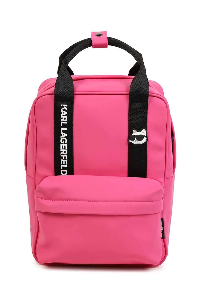Karl Lagerfeld ghiozdan copii culoarea roz, mare, cu imprimeu, Z30555 Karl Lagerfeld ghiozdan copii culoarea roz, mare, cu imprimeu, Z30555