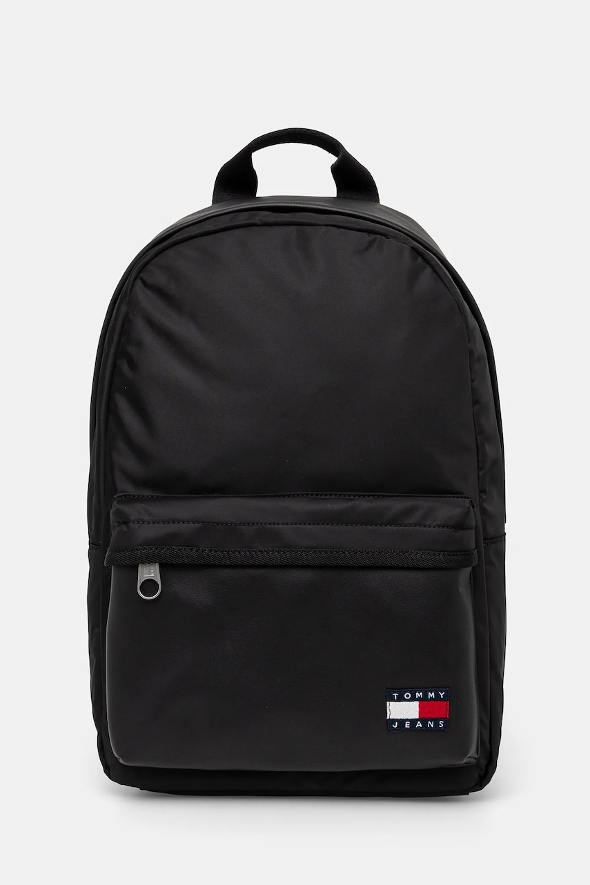 Tommy Jeans rucsac barbati, culoarea negru, mare, neted, AM0AM13317 Tommy Jeans rucsac barbati, culoarea negru, mare, neted, AM0AM13317