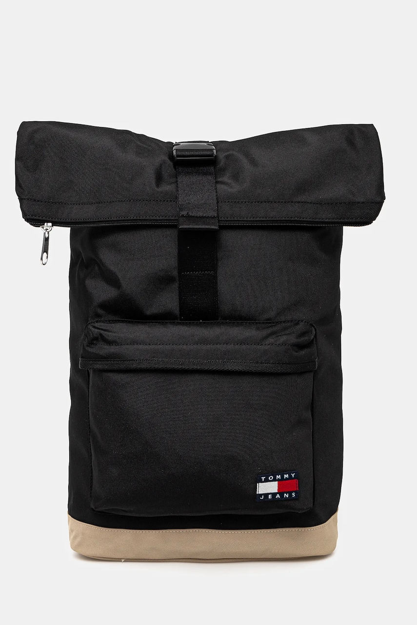 Tommy Jeans rucsac bărbați, culoarea negru, mare, uni, AM0AM13323 Tommy Jeans rucsac bărbați, culoarea negru, mare, uni, AM0AM13323