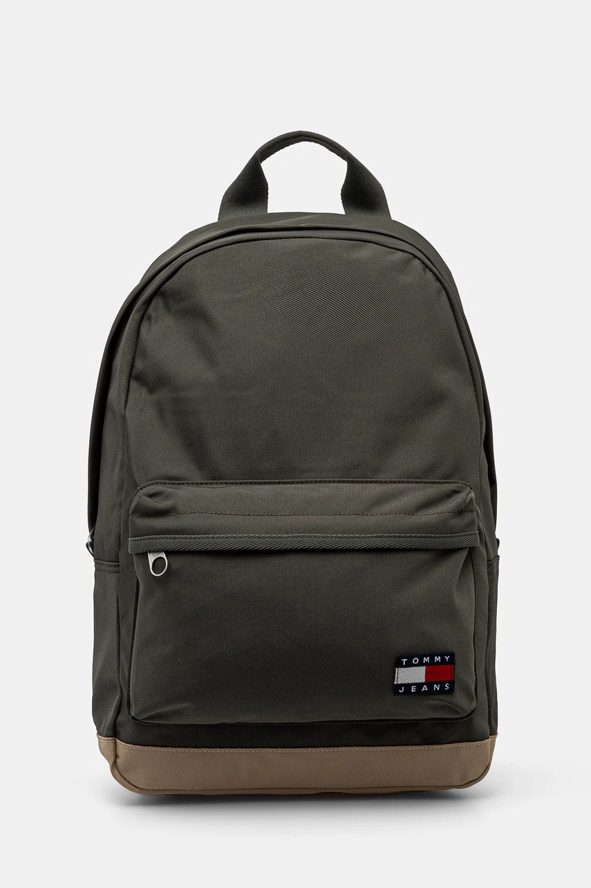 Tommy Jeans rucsac bărbați, culoarea verde, mare, cu imprimeu, AM0AM13356